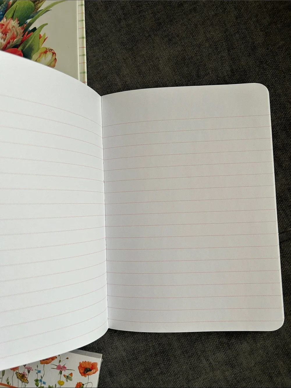 Floral Bouquet Hardcover Planner Journal Notepad Stationary set (cream/Red)